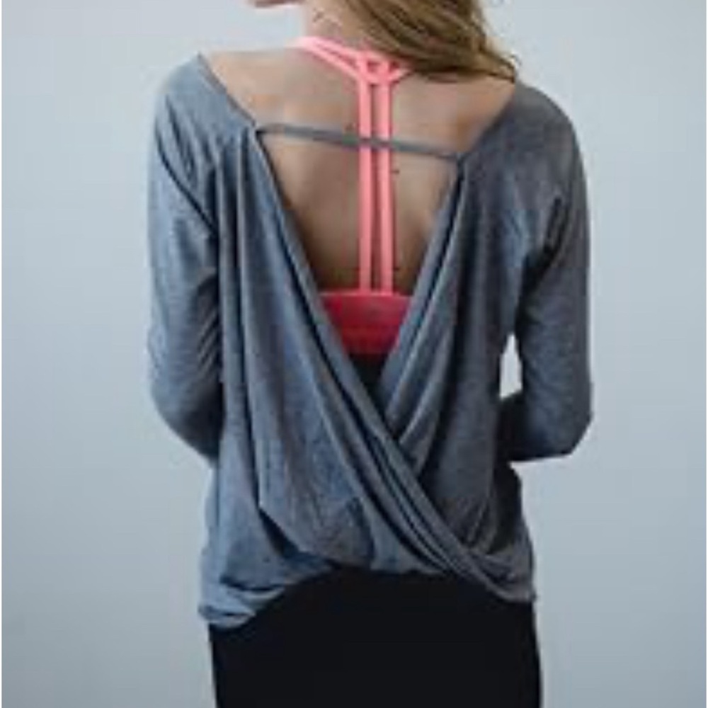 Montiel Henley long sleeve open scoop back